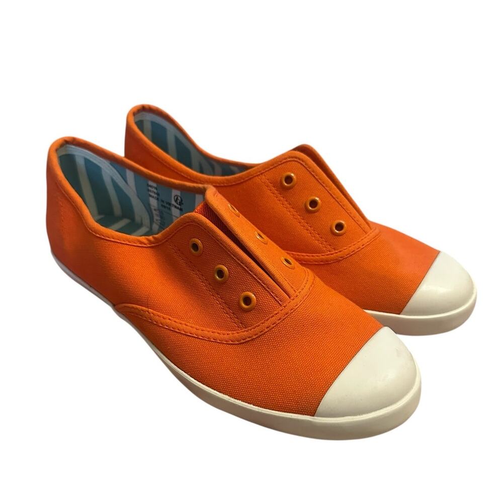 Women 37 6.5 7 Mini Boden Orange Pull-On Sneakers Shoes Soft Trainer Flats
